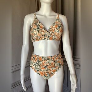 **CUPSHE** Women's High Waist V Neck 2 Piece Bikini Set NWT